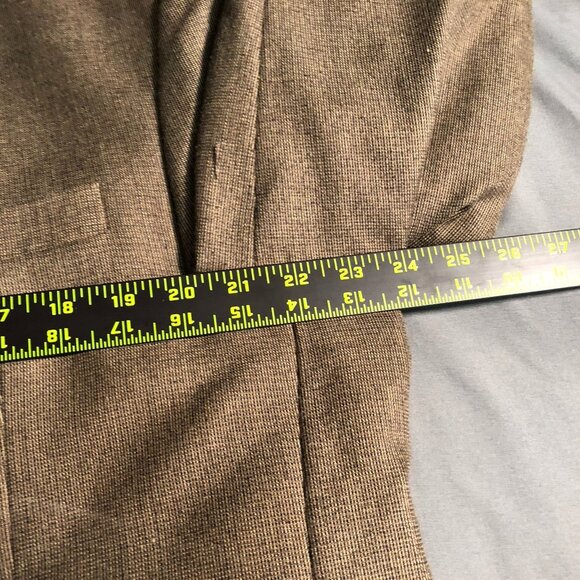 Chaps Mens Blazer Jacket Size 46R Gray Wool-Blend Double Button Workwear Brown - Picture 5 of 16